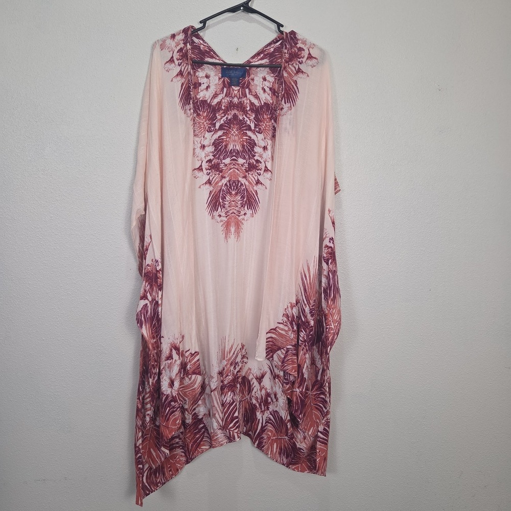 Rachel Roy Caftan, Kimono, Pink, Floral, Boho, Lightweight, One Size Fits All